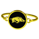 Arkansas Razorbacks Gold Tone Bangle Bracelet-NCAA,Arkansas Razorbacks,Jewelry & Accessories-JadeMoghul Inc.