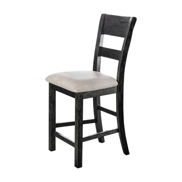 Thomaston Transitional Counter Height Chair, Black Finish, Set Of 2