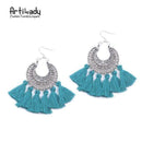 Artilady fashion boho tassel earring vintage bohemia women jewelry new year gift-aqua green-JadeMoghul Inc.