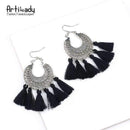Artilady fashion boho tassel earring vintage bohemia women jewelry new year gift-black-JadeMoghul Inc.