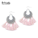 Artilady fashion boho tassel earring vintage bohemia women jewelry new year gift-pink-JadeMoghul Inc.