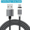 A.S Magnetic Cable for iPhone X 8 7 Charging Wire 2.4A Lightning to USB Cable for iPhone 6 6s 5 5s LED Magnet Charger Cord 1m 2m-China-8 Pin Gray Cable-1m-JadeMoghul Inc.