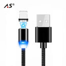 A.S Magnetic Cable for iPhone X 8 7 Charging Wire 2.4A Lightning to USB Cable for iPhone 6 6s 5 5s LED Magnet Charger Cord 1m 2m-China-No Plug Red Cable-1m-JadeMoghul Inc.