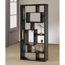 Asymmetrical Cube Black Book Case with Shelves-Book Cases-BLACK-MELAMINE PAPER-JadeMoghul Inc.