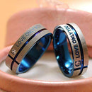 ATGO Fashion Jewelry 316L Stainless Steel Simple Circle "Love Only You" Couple Rings,Wedding Ring,Engagement Rings BR003-10-Blue-JadeMoghul Inc.