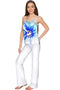 Aurora Ella V-Neck Chiffon Camisole - Women-Aurora-XS-White/Blue-JadeMoghul Inc.