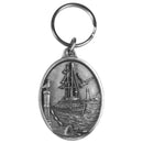 Authentic Sports Key Chains - Coastal Scene Antiqued Keyring-Key Chains,Scultped Key Chains,Antiqued Key Chain-JadeMoghul Inc.