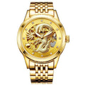Automatic Mechanical Wristwatch - Stainless Steel Band Men's Watch-Gold-JadeMoghul Inc.