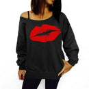 Autumn Hoodies Plus Size Women Sweatshirts Sexy Red Big Lips Printed Off Shoulder Long Sleeve harajuku Pullovers Hoodie 2018-Black and red lips-S-JadeMoghul Inc.