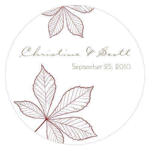 Autumn Leaf Large Sticker Berry (Pack of 1)-Wedding Favor Stationery-Sandy Grey-JadeMoghul Inc.