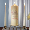 Autumn Leaf Memorial Pillar Candles Ivory Berry (Pack of 1)-Wedding Ceremony Accessories-Powder Blue-JadeMoghul Inc.