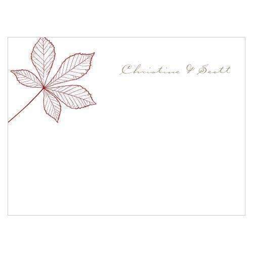 Autumn Leaf Note Card Berry (Pack of 1)-Table Planning Accessories-Berry-JadeMoghul Inc.