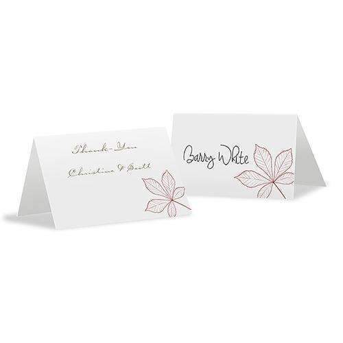 Autumn Leaf Place Card With Fold Berry (Pack of 1)-Table Planning Accessories-Berry-JadeMoghul Inc.
