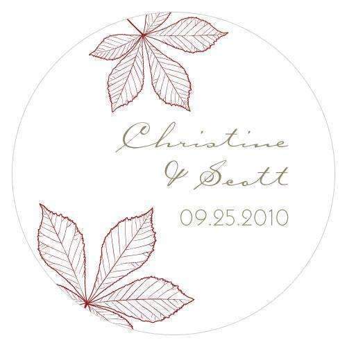 Autumn Leaf Small Sticker Berry (Pack of 1)-Wedding Favor Stationery-Harvest Gold-JadeMoghul Inc.