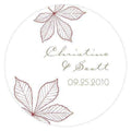 Autumn Leaf Small Sticker Berry (Pack of 1)-Wedding Favor Stationery-Sandy Grey-JadeMoghul Inc.