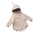 Autumn Winter Baby Girls Long Sleeve Hooded Tassels Knitwear Pullover Sweater Outerwear Kids Coat roupas de bebe-Khaki-6M-JadeMoghul Inc.