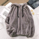Autumn Winter Coats Soild Sweet Hooded Women Harajuku Loose Casual Warm Hoodies Ladies Fleece Flannel Pullover Female Sweatshirt AExp