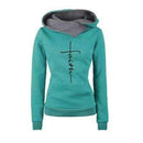 Autumn Winter Hoodies Sweatshirts Women Faith Embroidered Sweatshirt Long Sleeve Pullovers Christmas Casual Warm Hooded Tops AExp