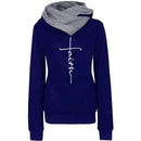 Autumn Winter Hoodies Sweatshirts Women Faith Embroidered Sweatshirt Long Sleeve Pullovers Christmas Casual Warm Hooded Tops AExp