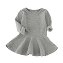 Babies & Kids Spring Autumn Candy Color Cotton Baby Girl Dresses Long Sleeve Solid Princess Dress Bow-knot O-neck Casual Kids Pleated Dresses AExp