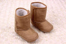 Baby Boy Winter Fur Lined Suede Boots-Khaki-0-6 Months-JadeMoghul Inc.