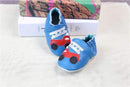 Baby Boys Genuine Cow Leather Applique Design Moccasins-blue car-4.5-JadeMoghul Inc.