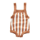 Baby Clothing Newborn Baby Cotton Stripes Printed Button Knitted Jumpsuit TIY