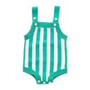 Baby Clothing Newborn Baby Cotton Stripes Printed Button Knitted Jumpsuit TIY