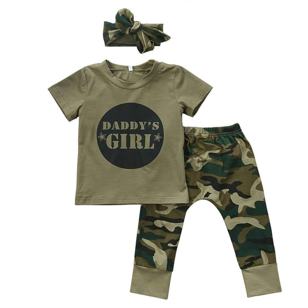 Baby Clothing Newborn Toddler Baby Boy Girl Camo T-shirt Tops+ Pants Outfits Set Clothes 0-24M-Green-6M-JadeMoghul Inc.