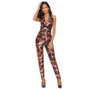 Baby Clothing Sexy Backless Halter Pattern Women Sleeveless Sequin Camouflage Print Jumpsuits TIY