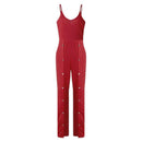 Baby Clothing Sexy Fashion Women Solid Color Spaghetti Strap Wide Leg Jumpsuits TIY