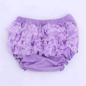 Baby Cotton shorts lace Bloomers cute Baby Diaper Cover Newborn Flower Shorts Toddler fashion Summer Satin Pants with Skirt-Lavender-3M-JadeMoghul Inc.