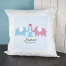 Christmas Presents Baby Cushion Cover - Elephants (Blue)