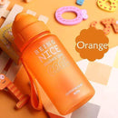 Baby Feeding water bottle Portable no spill Cup My plastic bottle Children`s small kettle with straw Food Grade Slide cover copo-orange-JadeMoghul Inc.