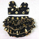 Baby Girl Gold Polka Dot Bloomers Diaper Cover Ruffles Baby Girl Shower Gift Photo Shoot Props with Headband-1-0-3 months-JadeMoghul Inc.