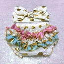 Baby Girl Gold Polka Dot Bloomers Diaper Cover Ruffles Baby Girl Shower Gift Photo Shoot Props with Headband-12-0-3 months-JadeMoghul Inc.
