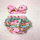 Baby Girl Gold Polka Dot Bloomers Diaper Cover Ruffles Baby Girl Shower Gift Photo Shoot Props with Headband-6-0-3 months-JadeMoghul Inc.