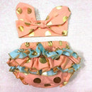 Baby Girl Gold Polka Dot Bloomers Diaper Cover Ruffles Baby Girl Shower Gift Photo Shoot Props with Headband-8-0-3 months-JadeMoghul Inc.