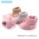 Baby Girl Machine Knit Flower Booties-pink-1-JadeMoghul Inc.
