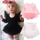 Baby Girls One-Piece Tutu Romper-White-6M-JadeMoghul Inc.