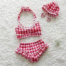 Baby Girls' Plaid Bikini with Cap-Pink-6M-JadeMoghul Inc.