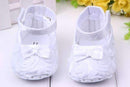 Baby Girls' Rose and Bow Tie Shoes-White-0-6 Months-JadeMoghul Inc.