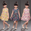 Baby Girls Sleeveless Flower Print Dresses