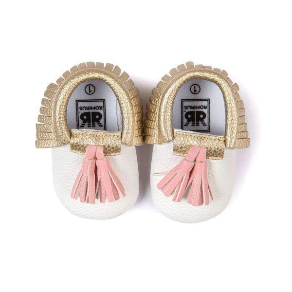 Baby Moccasins Shoes Baby Soft PU Leather Tassel Girls Bow Moccs Moccasin Bow First Walkers-BJ-13-18 Months-JadeMoghul Inc.