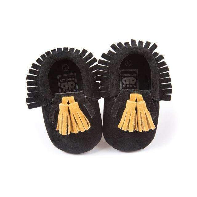 Baby Moccasins Shoes Baby Soft PU Leather Tassel Girls Bow Moccs Moccasin Bow First Walkers-BY-13-18 Months-JadeMoghul Inc.