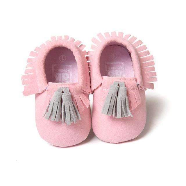 Baby Moccasins Shoes Baby Soft PU Leather Tassel Girls Bow Moccs Moccasin Bow First Walkers-PH-13-18 Months-JadeMoghul Inc.