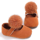 Baby Shoes Sweet Infant Toddler Prewalkers Girl Princess Hair Ball First Walkers Pram Crib Bebe Shoes Mary Jane 2-Brown-13-18 Months-JadeMoghul Inc.