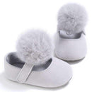 Baby Shoes Sweet Infant Toddler Prewalkers Girl Princess Hair Ball First Walkers Pram Crib Bebe Shoes Mary Jane 2-Gray-13-18 Months-JadeMoghul Inc.