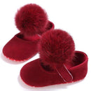 Baby Shoes Sweet Infant Toddler Prewalkers Girl Princess Hair Ball First Walkers Pram Crib Bebe Shoes Mary Jane 2-Red-13-18 Months-JadeMoghul Inc.