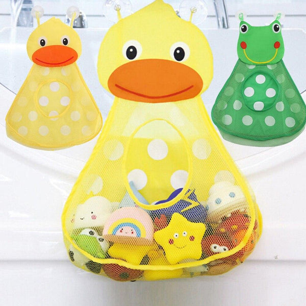 Baby Shower Bath Toys Little Duck Little Frog Baby Kids Toy Storage Mesh with Strong Suction Cups Toy Bag Net Bathroom Organizer AExp